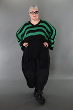  AKH Premium Überwurf in kastiger Form, aus Baumwolle, P1007.2537, Schwarz/Grün, Schick