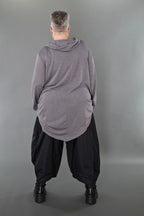  A-Form Bigshirt von AKH Premium aus Viskose, P1008.0516, Hellgrau, Ausgefallen, Zeitlos