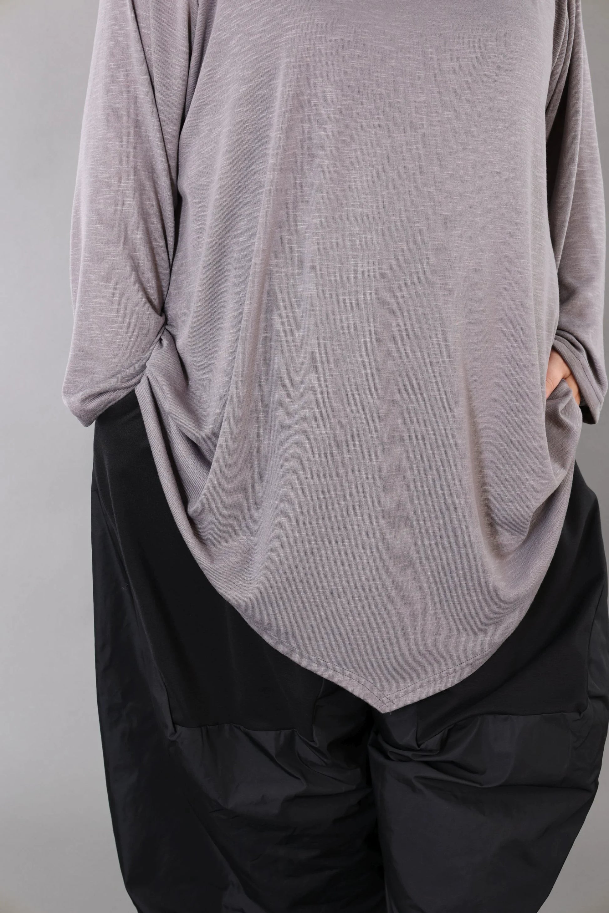  A-Form Bigshirt von AKH Premium aus Viskose, P1008.0516, Hellgrau, Ausgefallen, Zeitlos