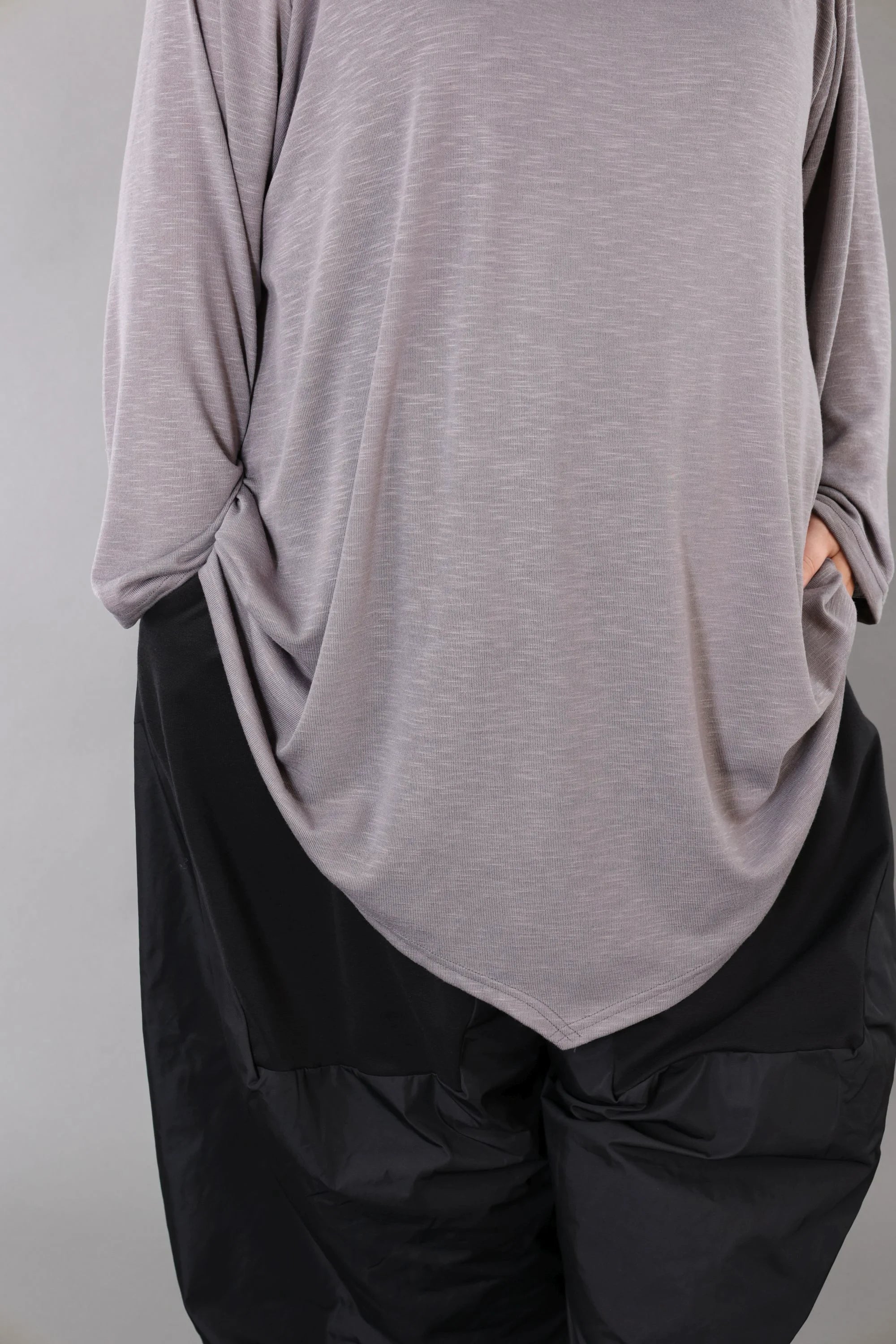  A-Form Bigshirt von AKH Premium aus Viskose, P1008.0516, Hellgrau, Ausgefallen, Zeitlos