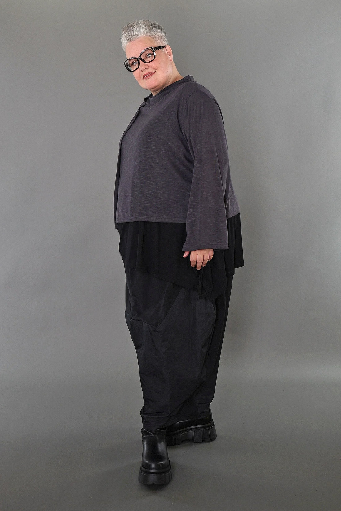  AKH Premium Jacke in gerader Form, aus Viskose, P1008.7006, Dunkelgrau, Ausgefallen