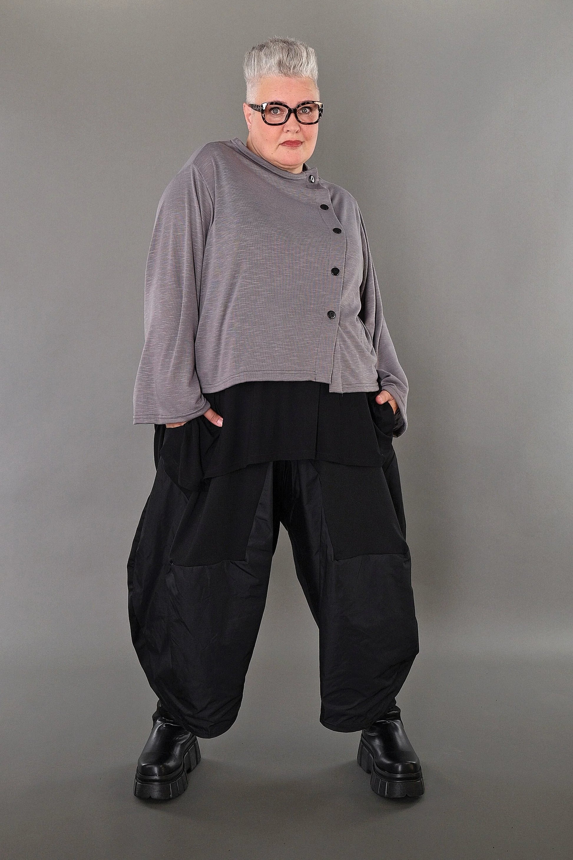  AKH Premium Jacke in gerader Form, aus Viskose, P1008.7006, Hellgrau, Ausgefallen, Zeitlos