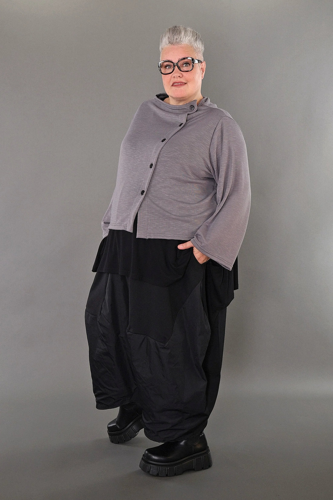  AKH Premium Jacke in gerader Form, aus Viskose, P1008.7006, Hellgrau, Ausgefallen, Zeitlos