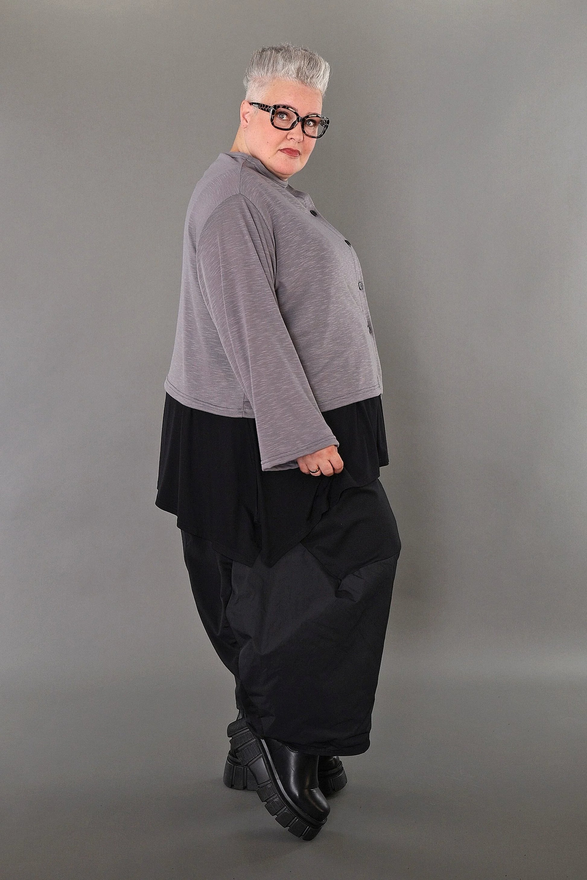  AKH Premium Jacke in gerader Form, aus Viskose, P1008.7006, Hellgrau, Ausgefallen, Zeitlos