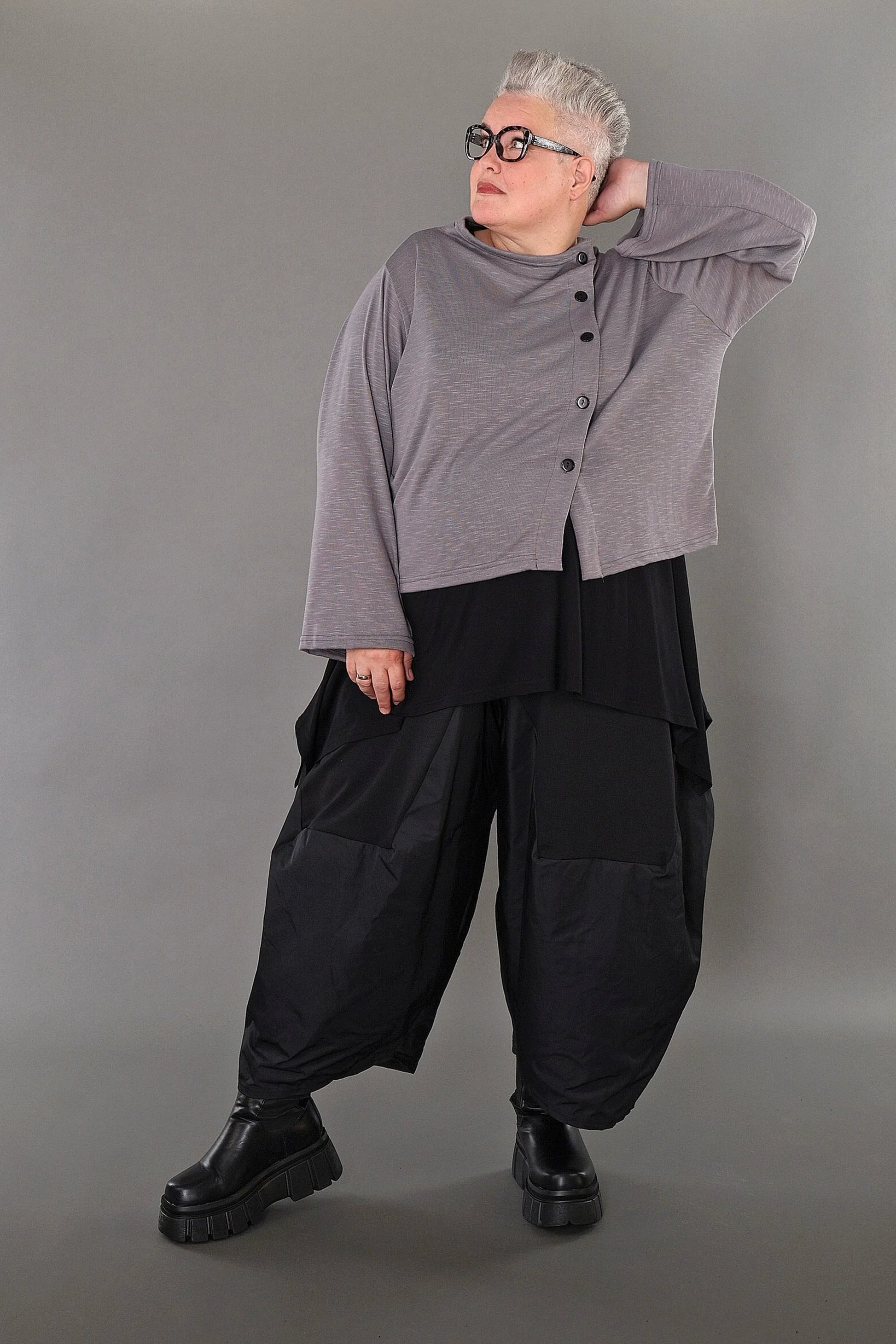  AKH Premium Jacke in gerader Form, aus Viskose, P1008.7006, Hellgrau, Ausgefallen, Zeitlos