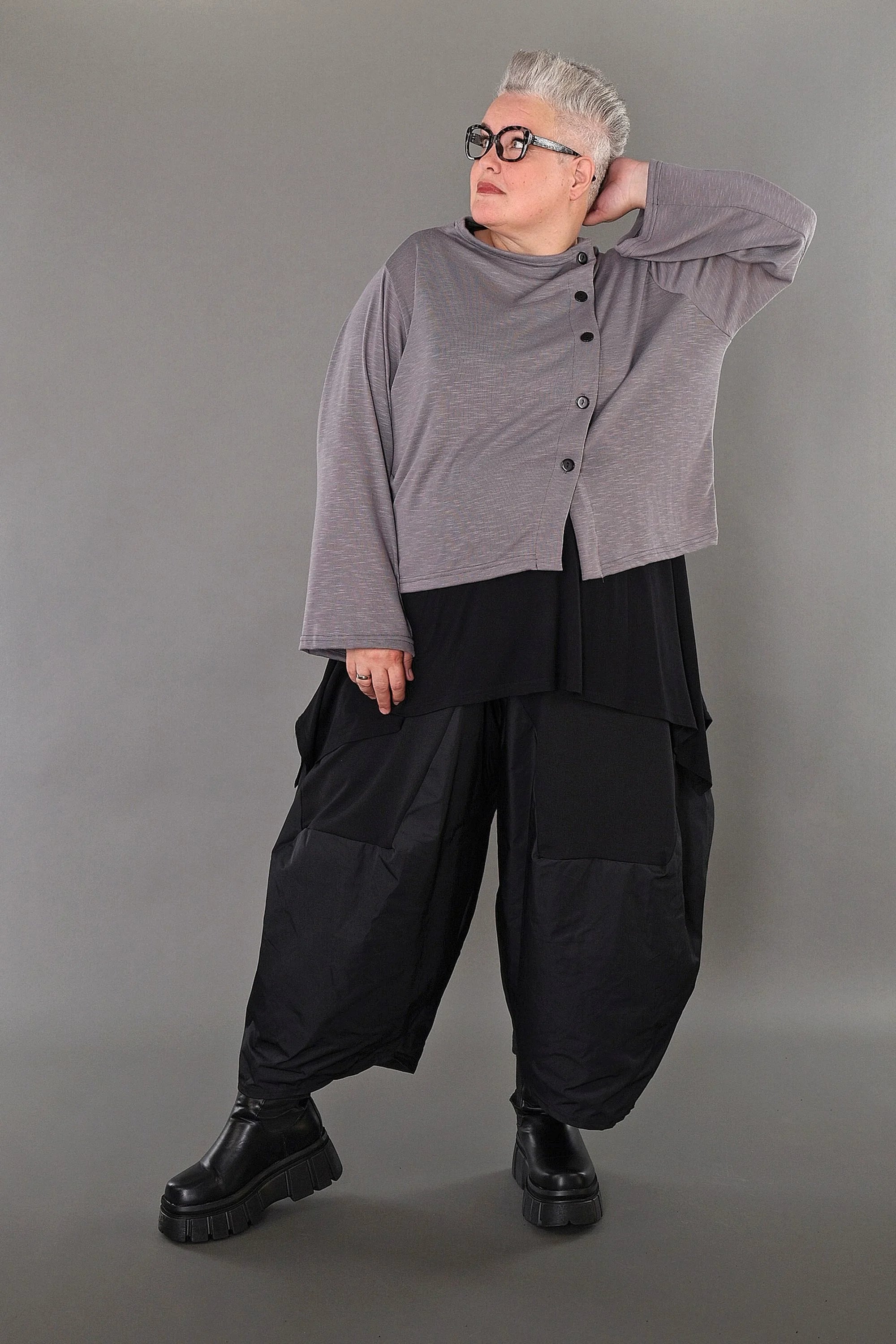  AKH Premium Jacke in gerader Form, aus Viskose, P1008.7006, Hellgrau, Ausgefallen, Zeitlos