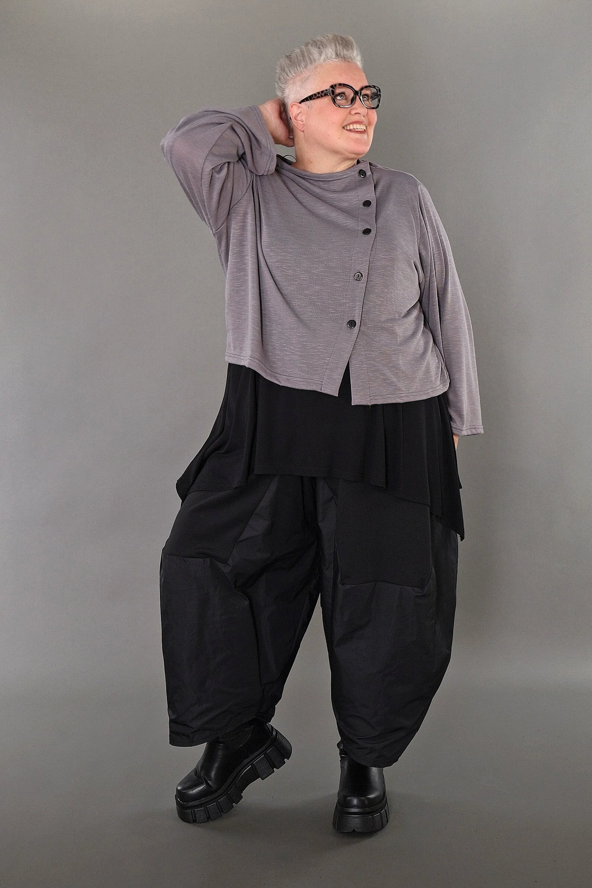  AKH Premium Jacke in gerader Form, aus Viskose, P1008.7006, Hellgrau, Ausgefallen, Zeitlos