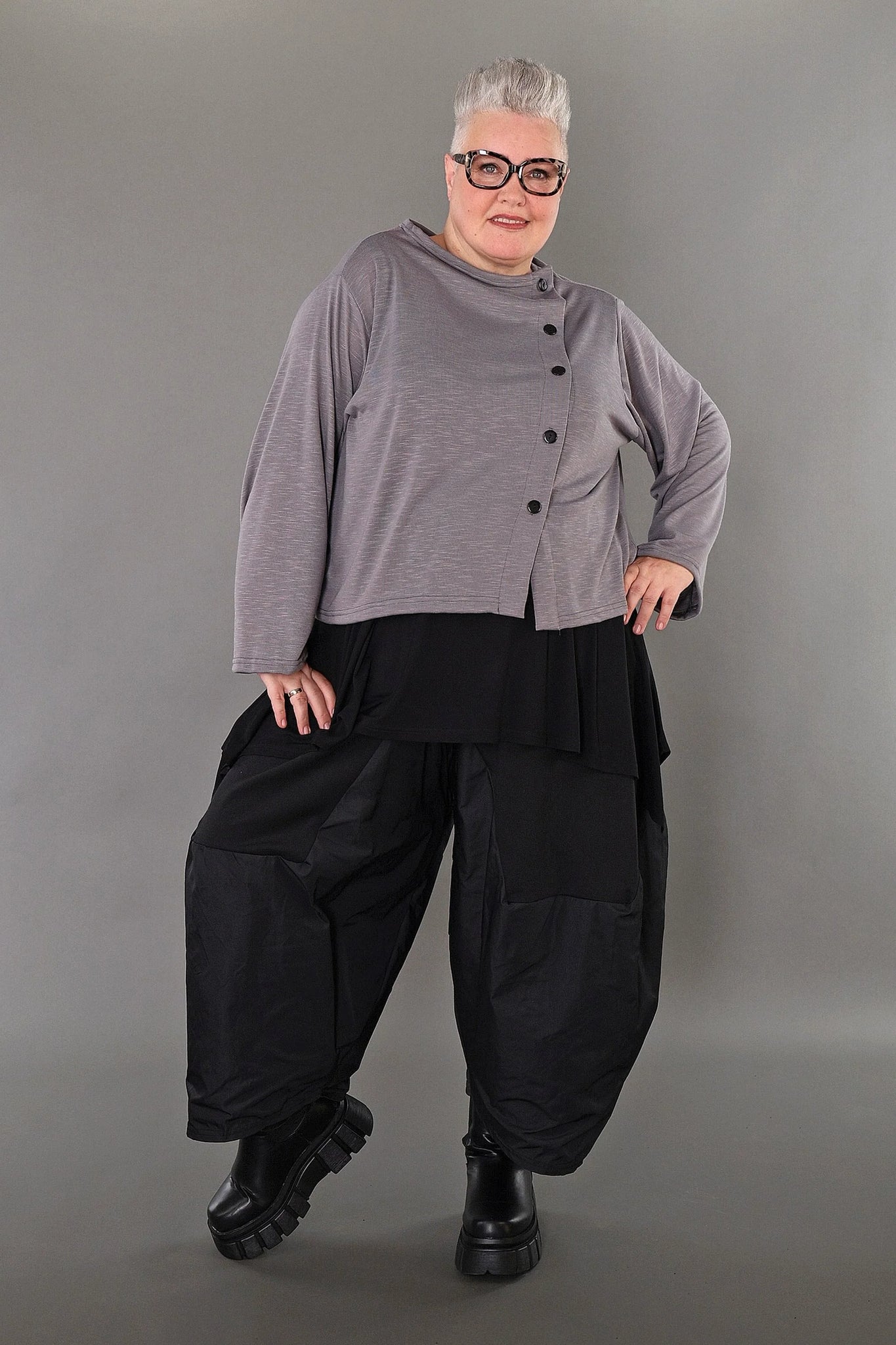  AKH Premium Jacke in gerader Form, aus Viskose, P1008.7006, Hellgrau, Ausgefallen, Zeitlos
