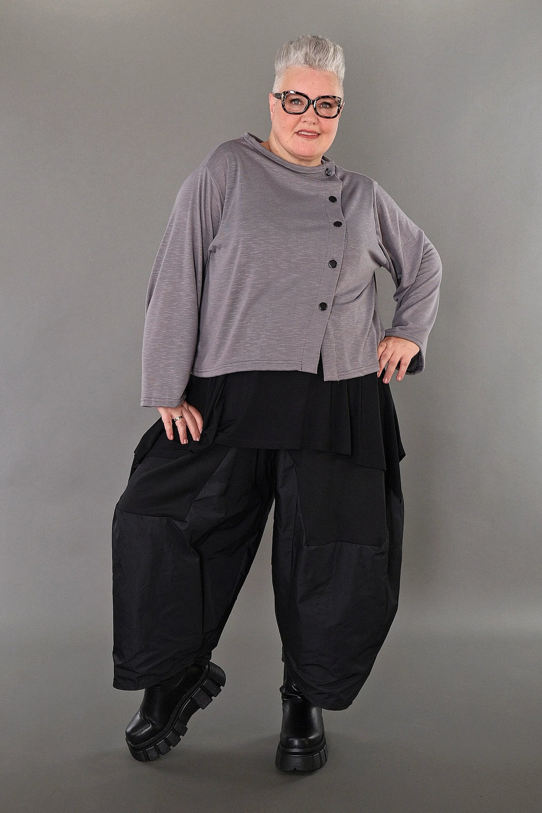  AKH Premium Jacke in gerader Form, aus Viskose, P1008.7006, Hellgrau, Ausgefallen, Zeitlos