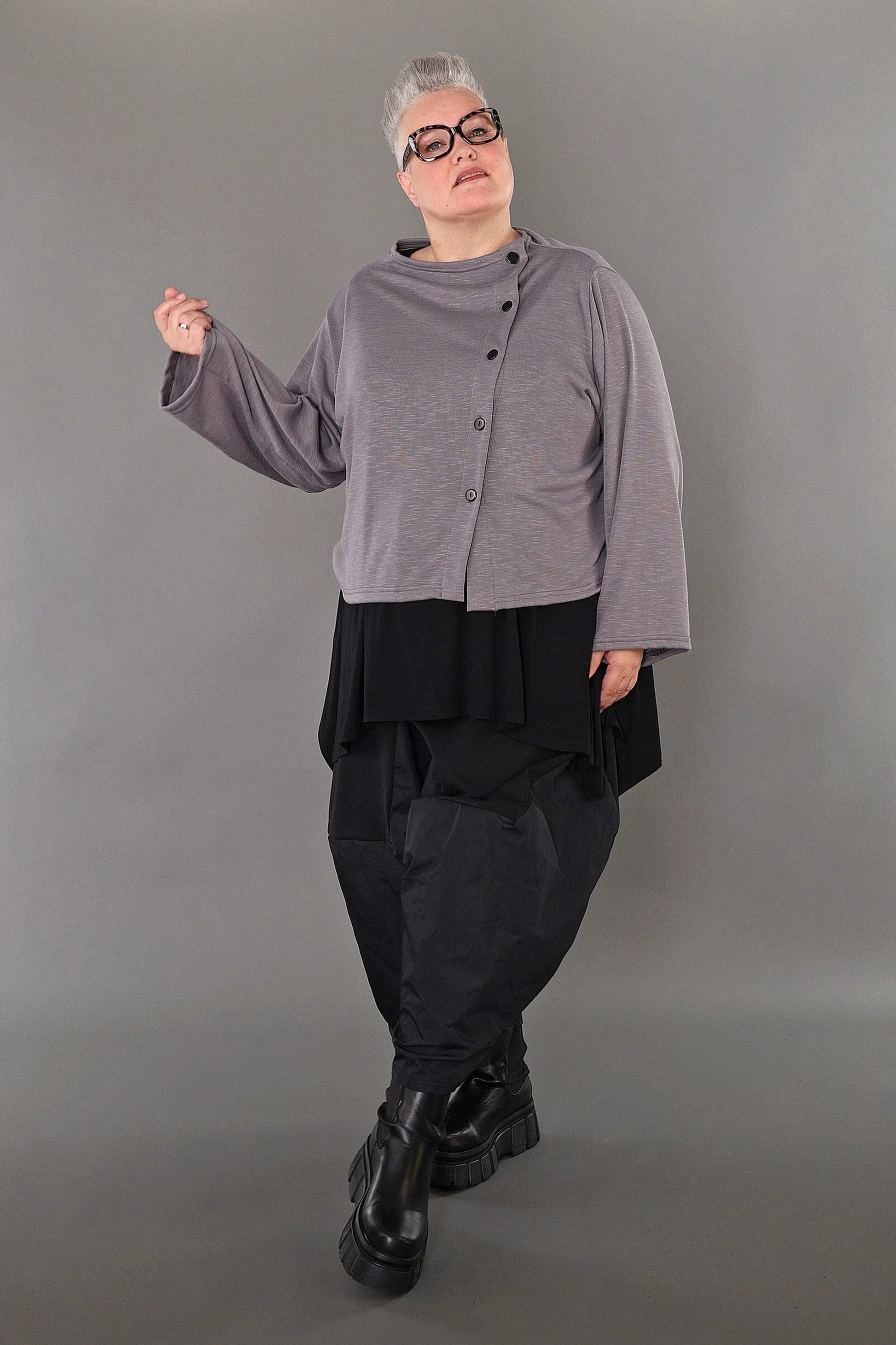  AKH Premium Jacke in gerader Form, aus Viskose, P1008.7006, Hellgrau, Ausgefallen, Zeitlos