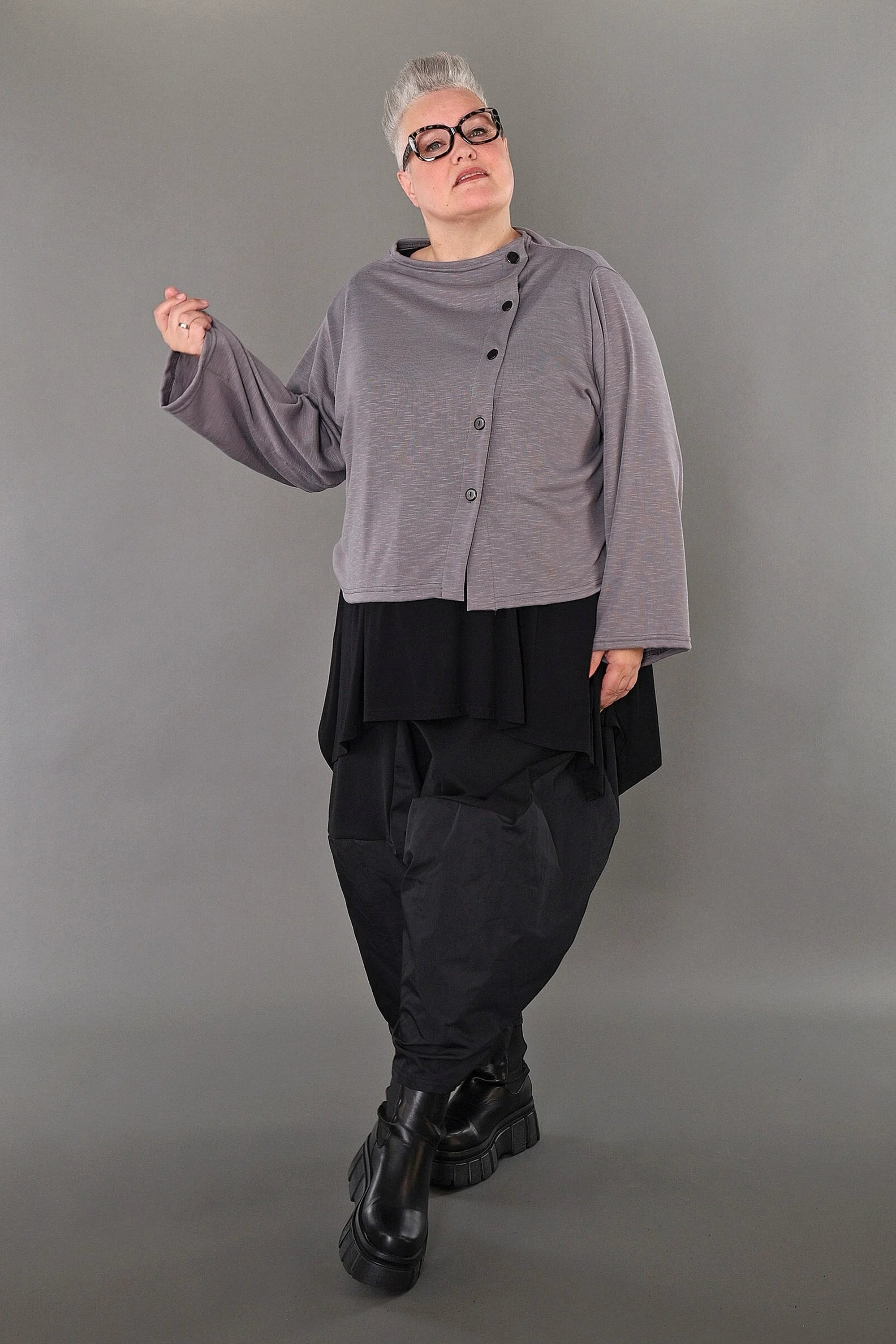  AKH Premium Jacke in gerader Form, aus Viskose, P1008.7006, Hellgrau, Ausgefallen, Zeitlos