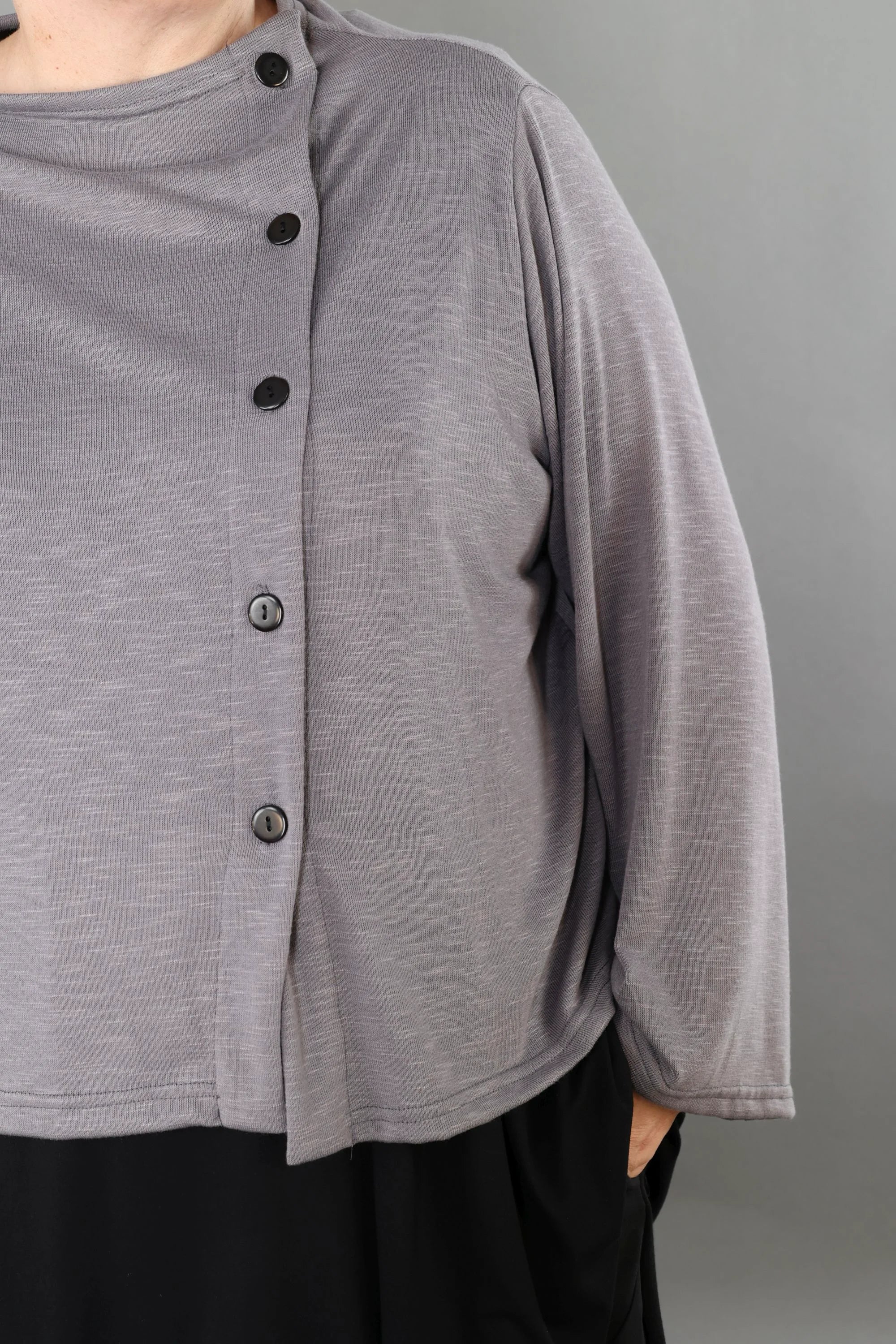 AKH Premium Jacke in gerader Form, aus Viskose, P1008.7006, Hellgrau, Ausgefallen, Zeitlos