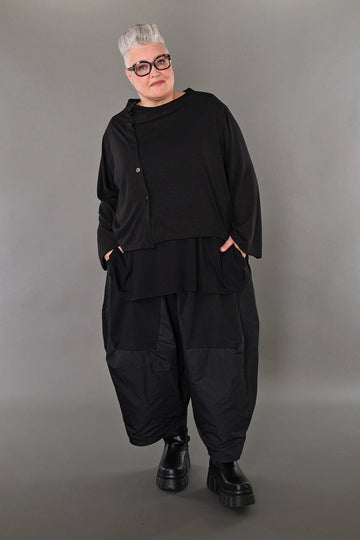  AKH Premium Jacke in gerader Form, aus Viskose, P1008.7006, Schwarz, Ausgefallen, Zeitlos