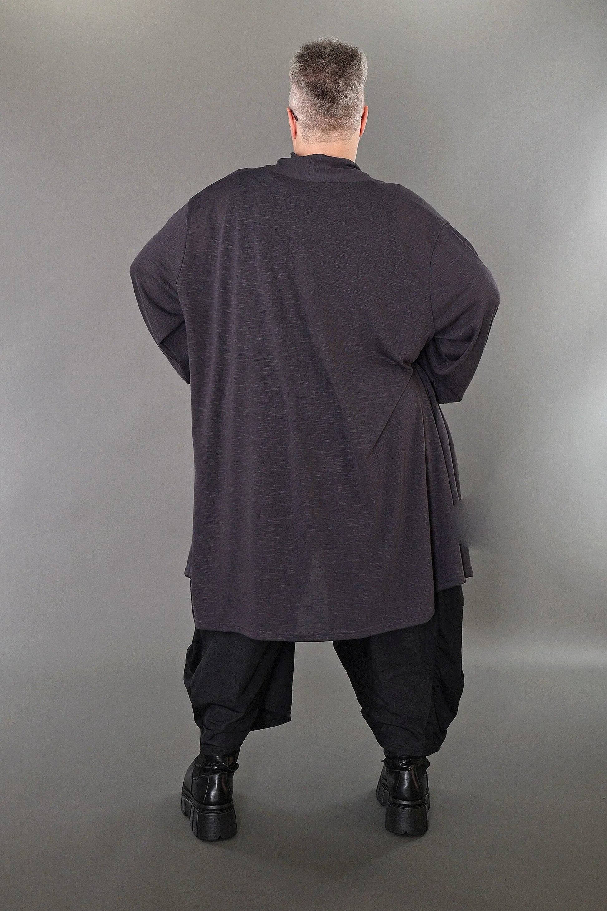  A-Form Cardigan von AKH Premium aus Viskose, P1008.7041, Dunkelgrau, Ausgefallen, Zeitlos