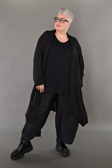  A-Form Cardigan von AKH Premium aus Viskose, P1008.7041, Schwarz, Ausgefallen, Zeitlos