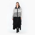  AKH Premium Bluse in gerader Form, aus Viskose, P1010.7136, Schwarz/Weiß, Grafik, Schick