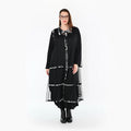  AKH Premium Bluse in gerader Form, aus Viskose, P1011.7136, Weiß/Grau, Kringel, Schick