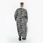  AKH Premium Kleid in gerader Form, aus Viskose, P1014.7137, Grau/Schwarz, Streifen, Schick
