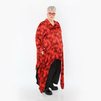  Zipfel Bluse von AKH Premium aus Viskose, P1015.7135, Rot/Schwarz, Grafik, Ausgefallen