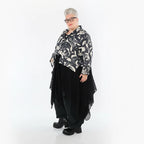  A-Form Jacke von AKH Premium aus Polyester, P1016.7147, Ecru/Schwarz, Pinselstrich, Schick