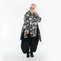  AKH Premium Jacke in Glocken-Form, aus Polyester, P1016.7148, Ecru/Schwarz, Pinselstrich