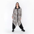  Zipfel Bluse von AKH Premium aus Polyester, P1018.7150, Ecru/Braun/Schwarz, Leopard