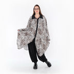 Zipfel Bluse von AKH Premium aus Polyester, P1018.7150, Ecru/Braun/Schwarz, Leopard