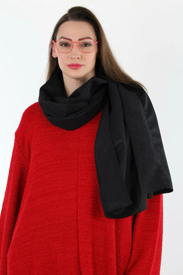  AKH Premium Schal in gerader Form, aus Viskose, P1020.0011, Schwarz, Streifen, Schick