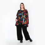 Ballonhose von AKH Premium aus Viskose, P1020.7007, Schwarz, Punkte, Ausgefallen, Zeitlos