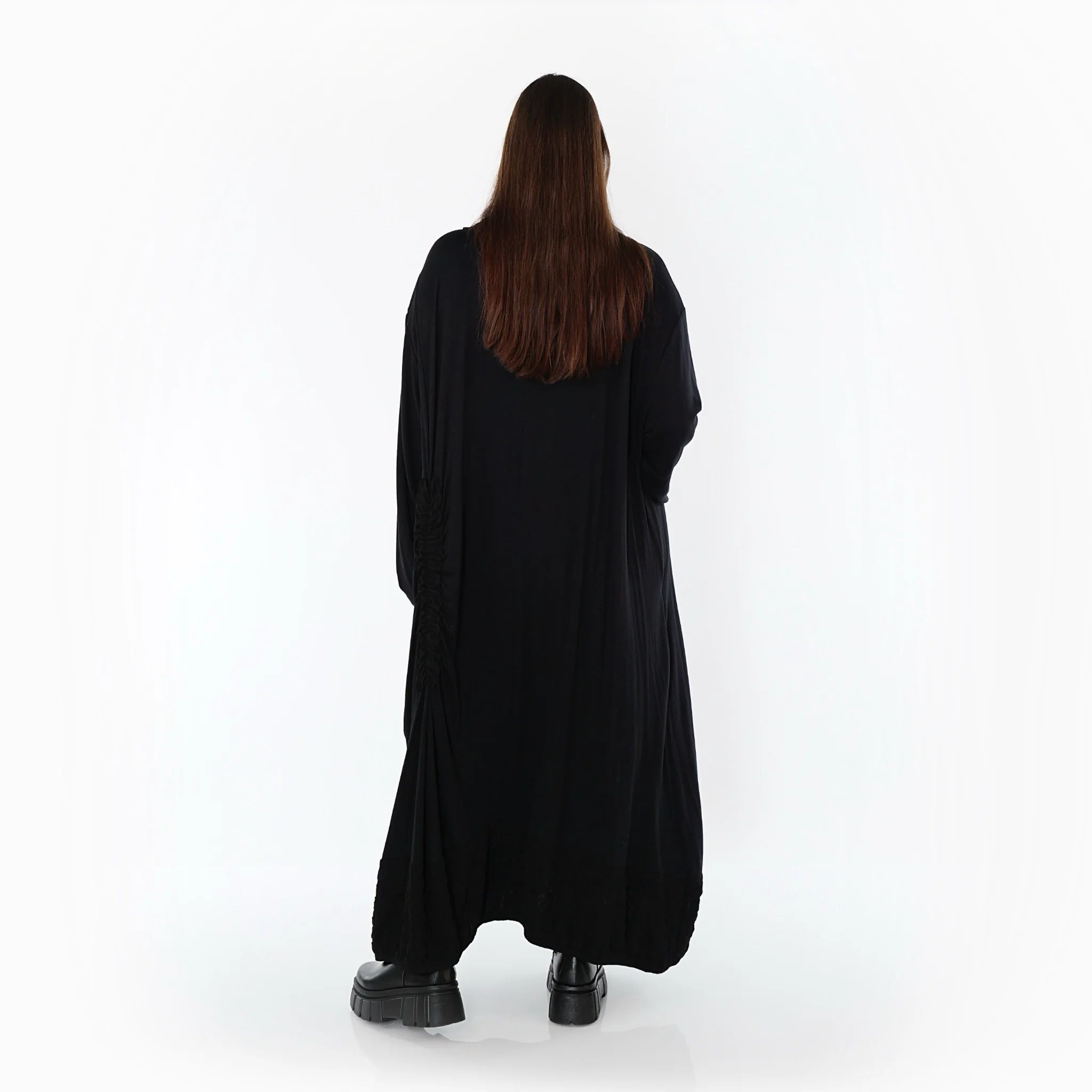 Ballonkleid von AKH Premium aus Viskose, P1020.7156, Schwarz, Punkte, Ausgefallen, Zeitlos