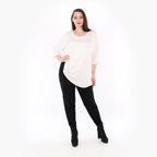  Geraffte Leggings von AKH Fashion aus Viskose, 1233.06580, Schwarz, Schick, Modern, Bequem