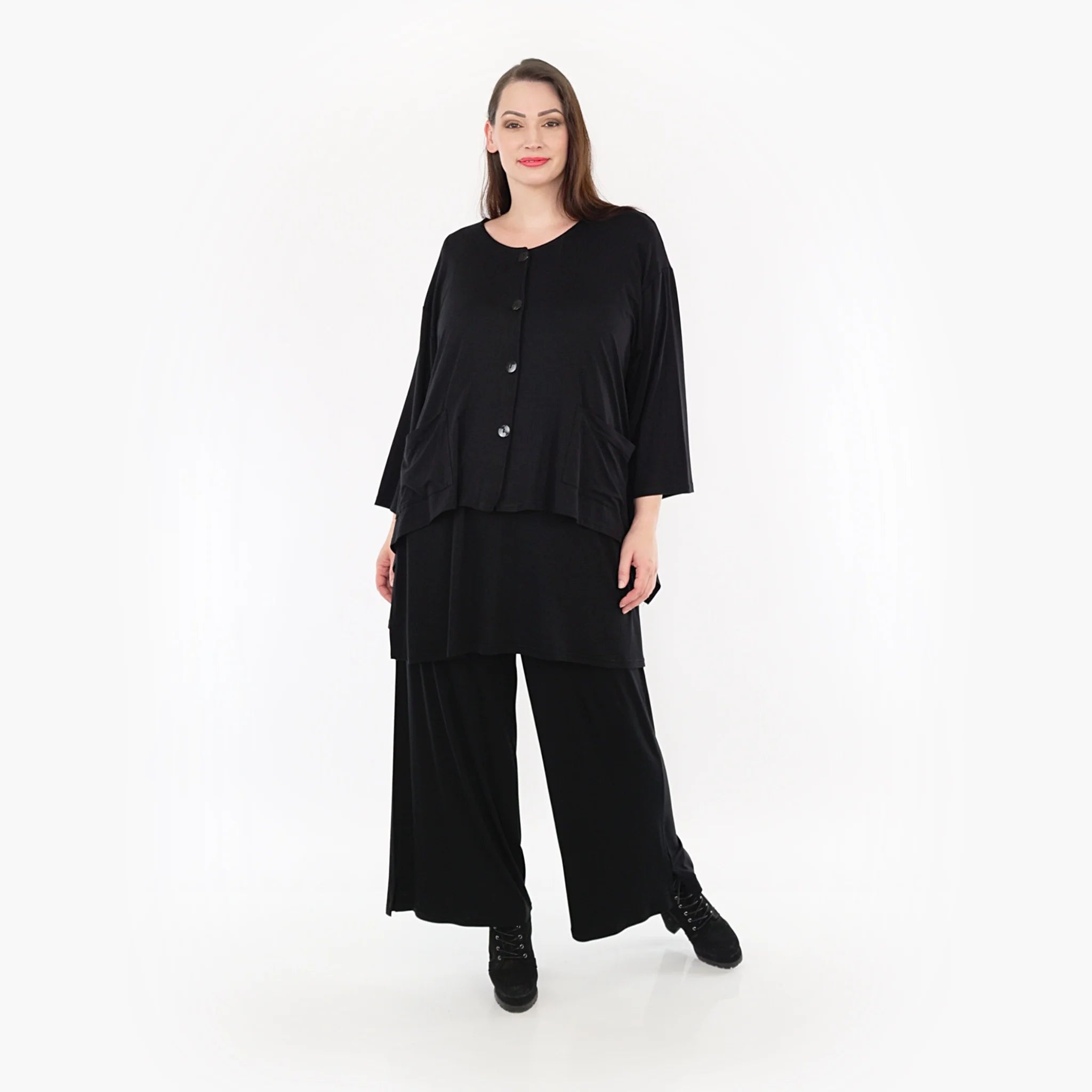  A-Form Jacke von AKH Fashion aus Viskose, 1233.00118, Schwarz, Schick, Modern, Bequem