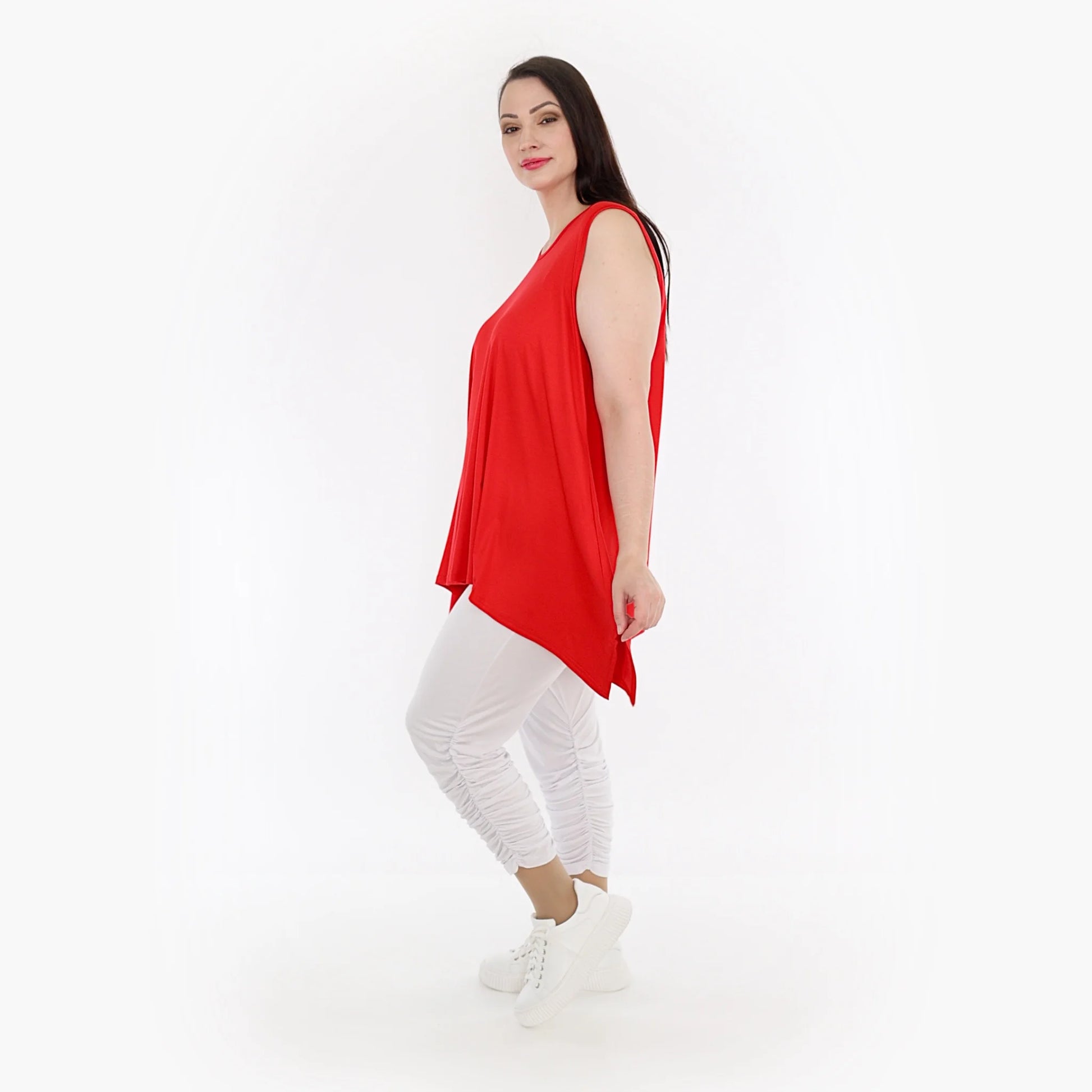  A-Form Top von AKH Fashion aus Viskose, 1233.03071, Rot, Unifarben, Schick, Modern, Bequem