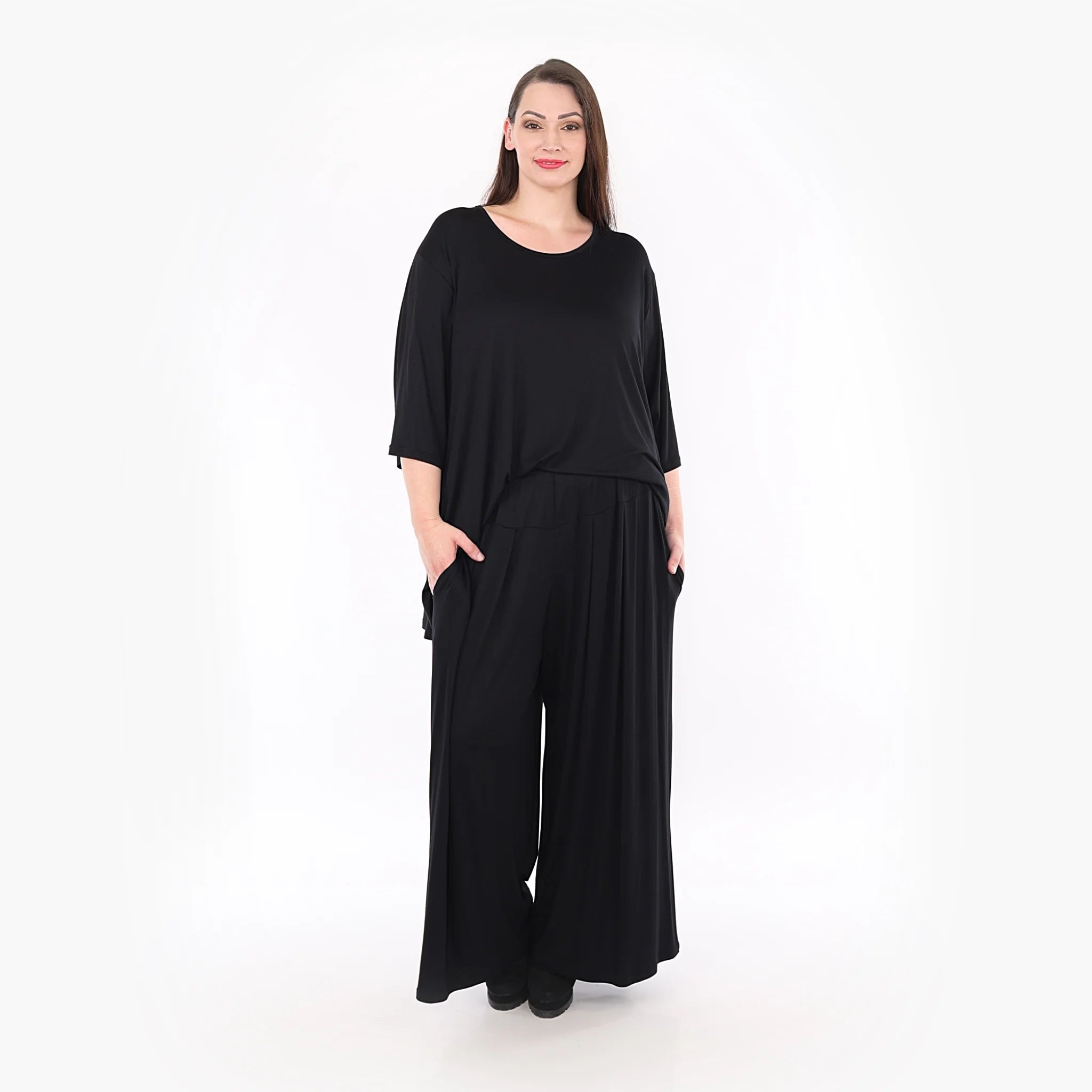  AKH Fashion Hose in kastiger Form, aus Viskose, 1233.06720, Schwarz, Schick, Modern