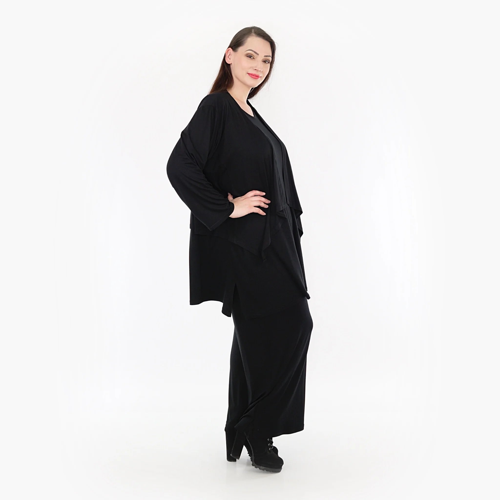  Zipfel Jacke von AKH Fashion aus Viskose, 1233.06949, Schwarz, Schick, Modern, Bequem
