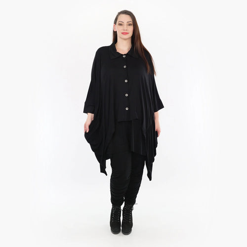  Zipfel Jacke von AKH Fashion aus Viskose, 1233.06991, Schwarz, Schick, Modern, Bequem