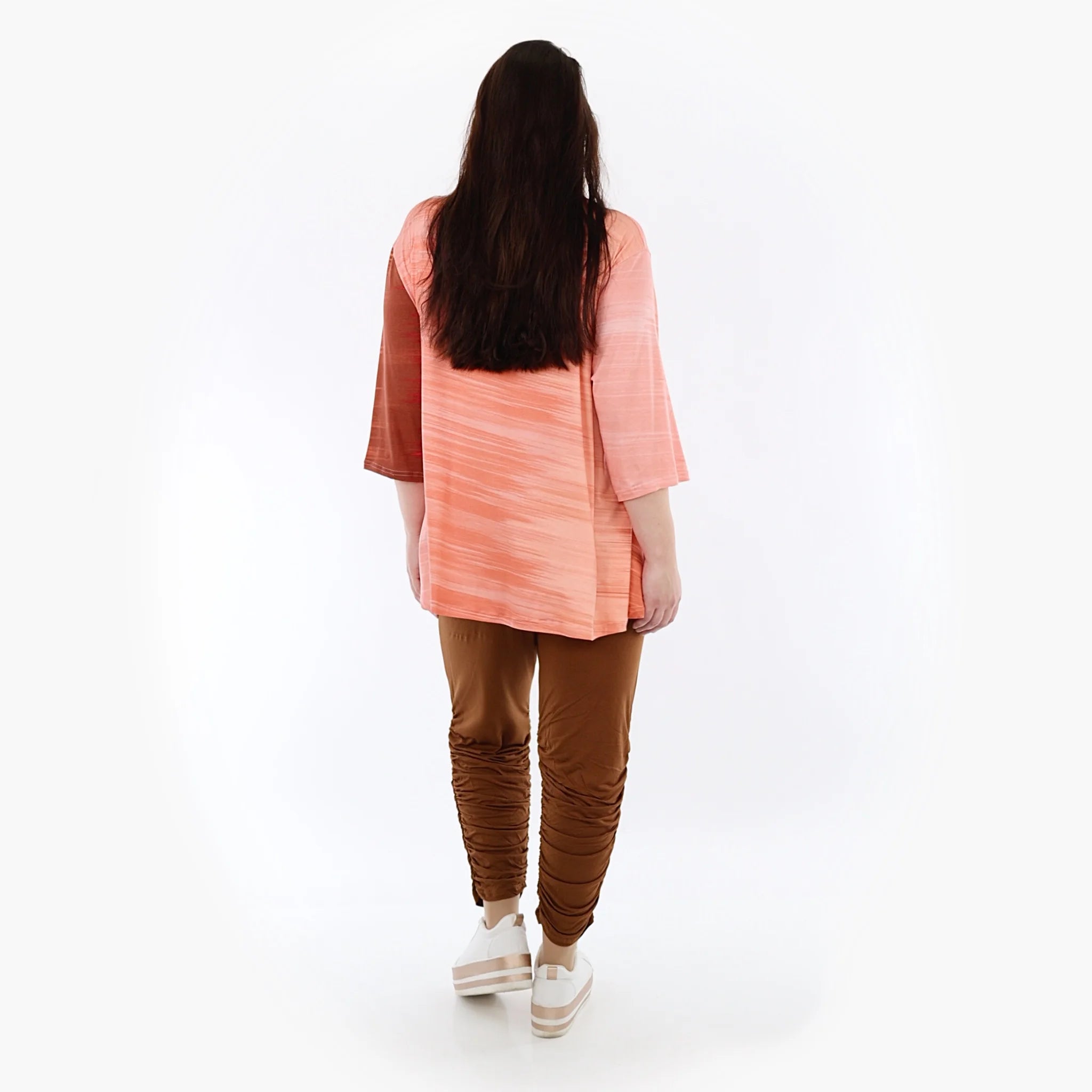  AKH Fashion Shirt in Glocken-Form, aus Viskose, 1249.01892, Koralle-Orange, Batik, Schick