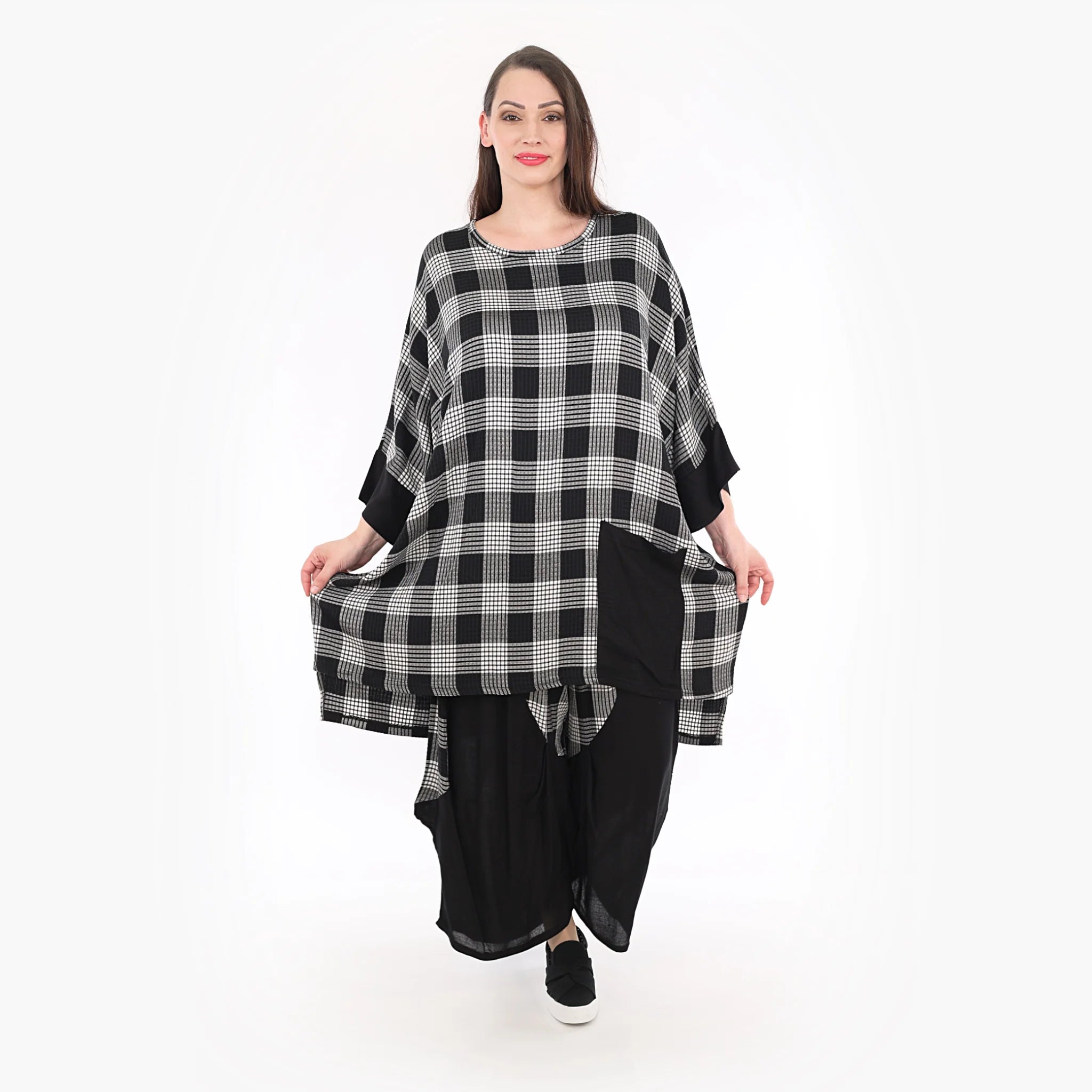 Shirt von AKH Fashion aus Viskose in kastiger Form, ausgefallene Lagenlook Mode