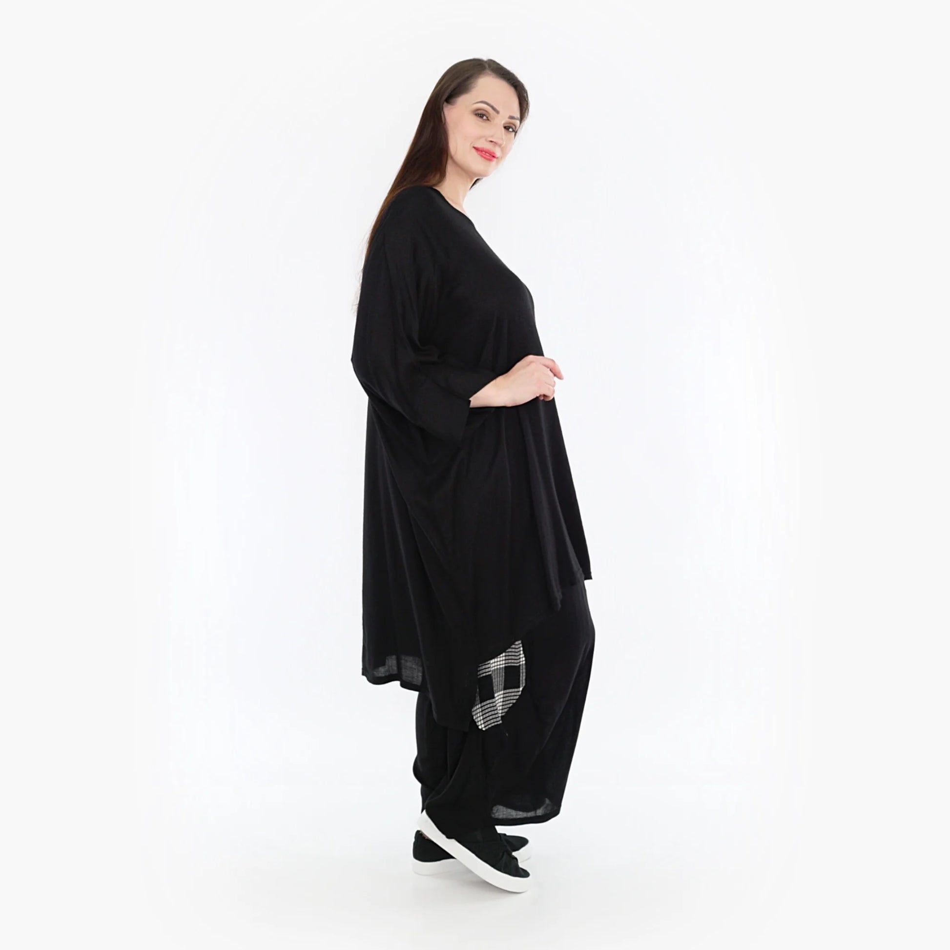  Bigshirt von AKH Fashion aus Viskose in kastiger Form, 1269.06925, Schwarz, Schick, Modern