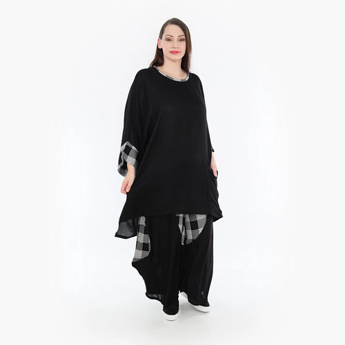 Shirt von AKH Fashion aus Viskose in kastiger Form, ausgefallene Lagenlook Mode