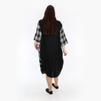  Ballonkleid von AKH Fashion aus Viskose, 1269.06943, Schwarz-Grau-Weiß, Schick, Modern