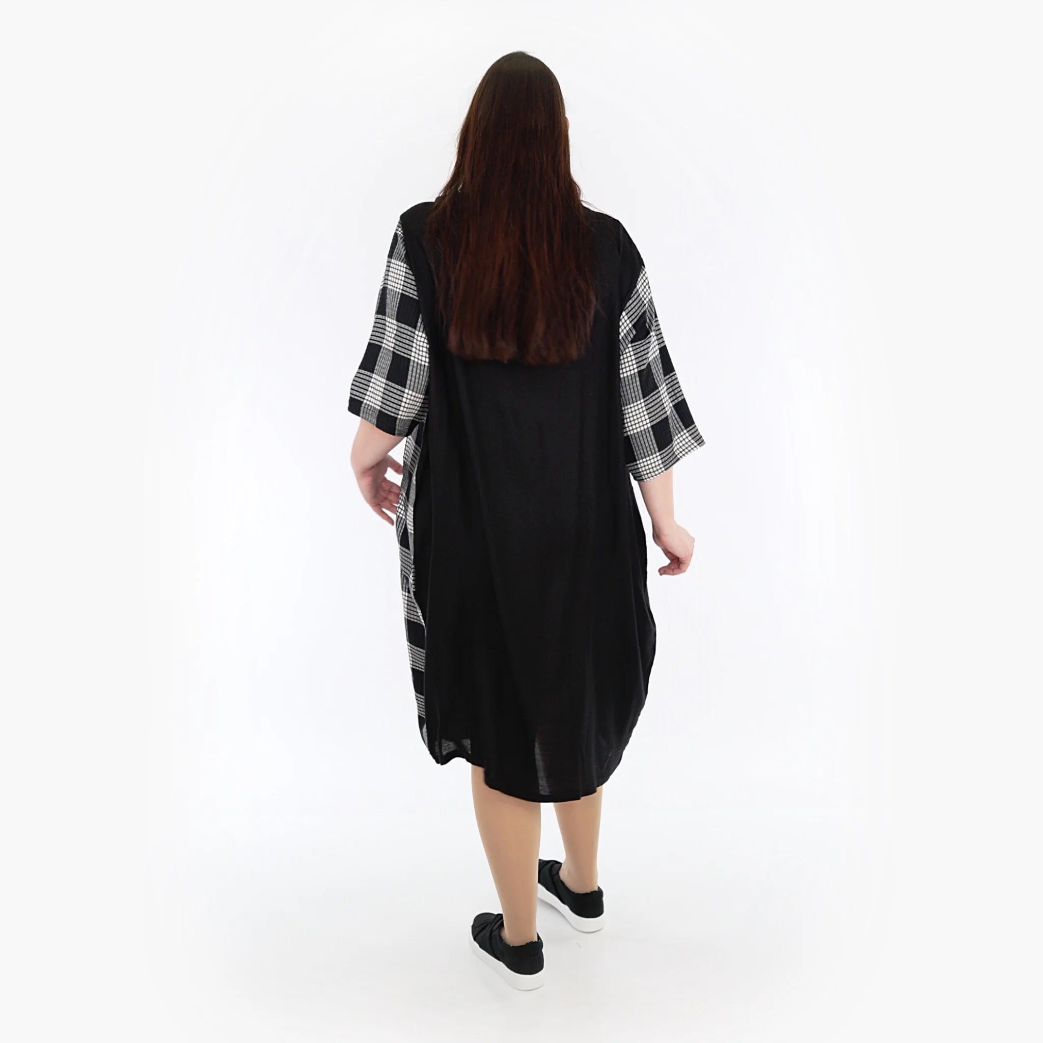  Ballonkleid von AKH Fashion aus Viskose, 1269.06943, Schwarz-Grau-Weiß, Schick, Modern