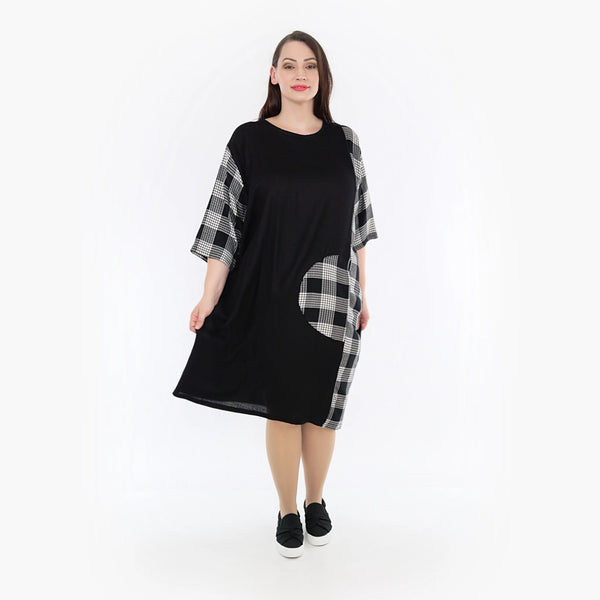  Ballonkleid von AKH Fashion aus Viskose, 1269.06943, Schwarz-Grau-Weiß, Schick, Modern