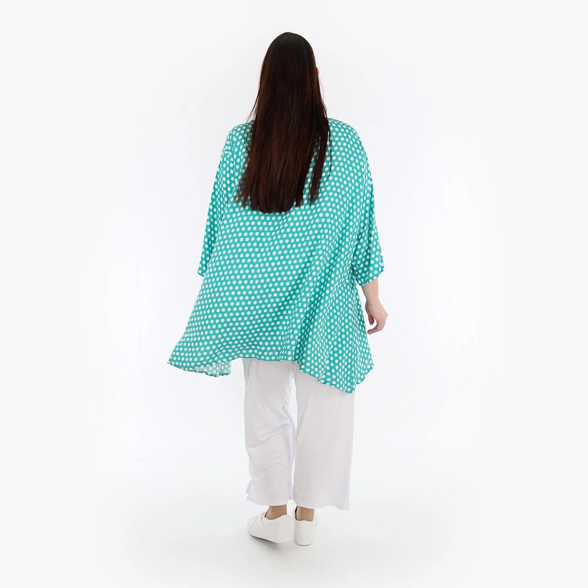  A-Form Bigshirt von AKH Fashion aus Viskose, 1273.00593, Mint-Weiß, Schick, Modern, Bequem