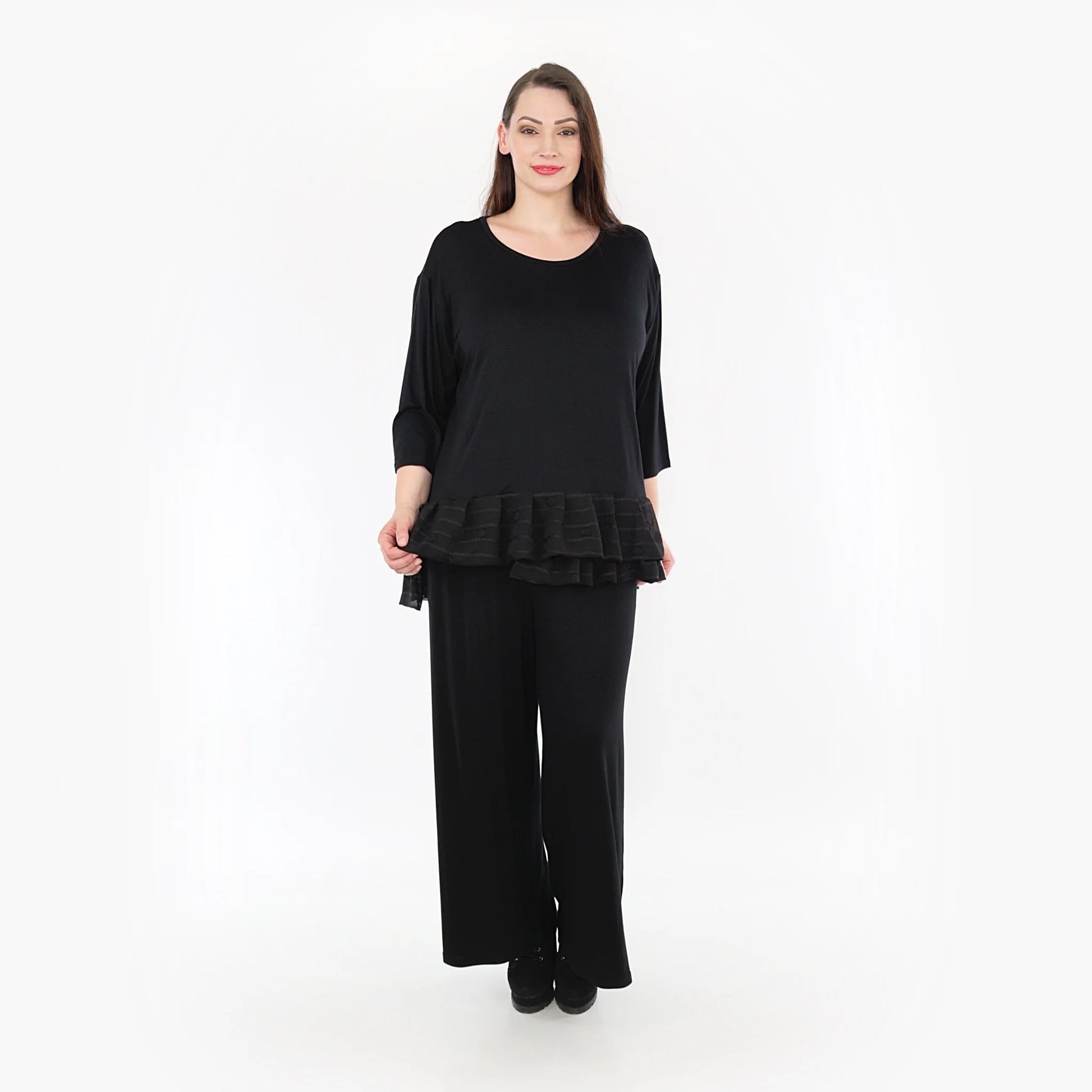  A-Form Shirt von AKH Fashion aus Materialmix, 1316.06923, Schwarz, Streifen, Ausgefallen