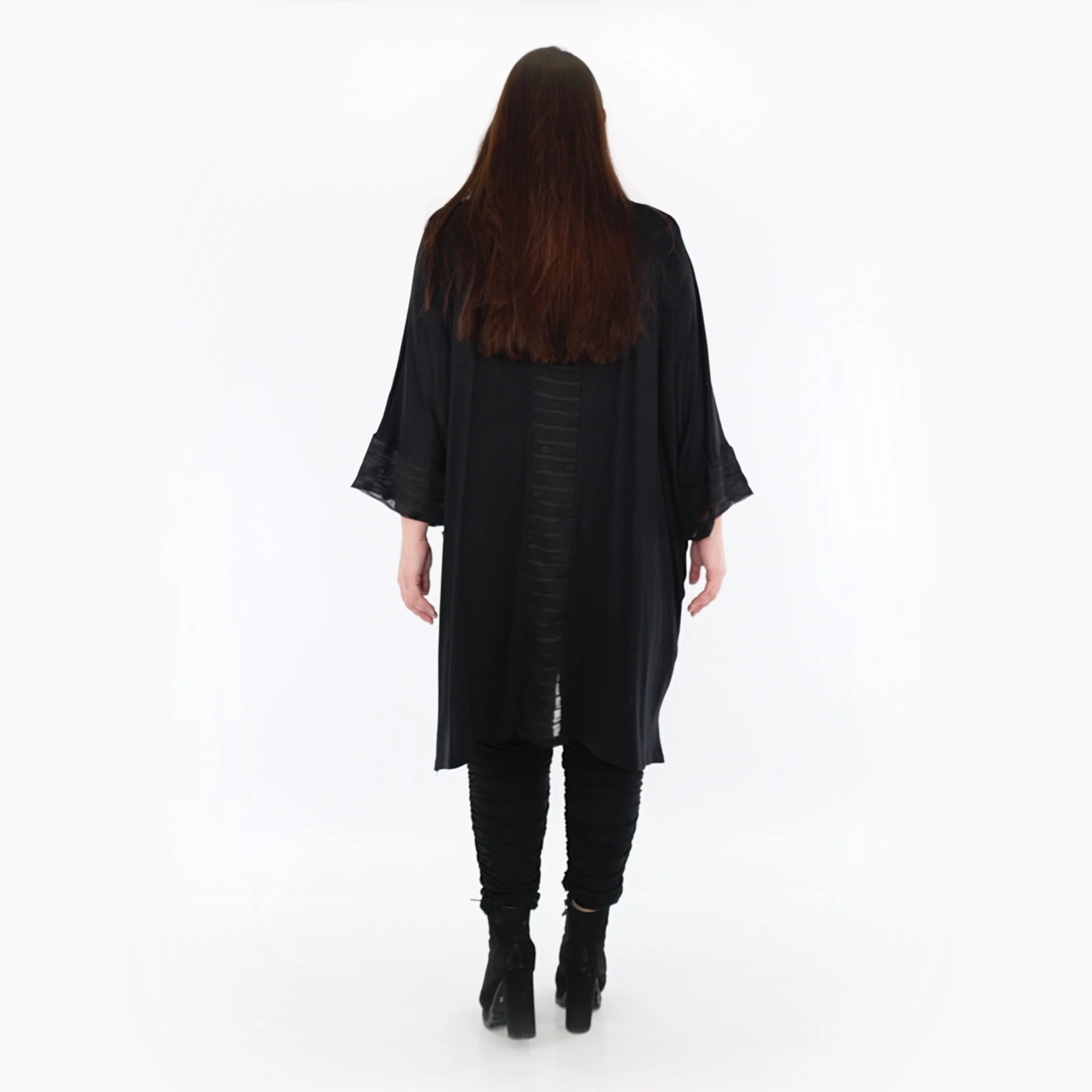  AKH Fashion Bigshirt in kastiger Form, aus Materialmix, 1316.06925, Schwarz, Streifen