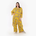  A-Form Jacke von AKH Fashion aus Viskose, 1317.06935, Gelb-Fliedergrau, Grafik, Schick