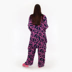  A-Form Jacke von AKH Fashion aus Viskose, 1317.06935, Marine-Fuchsia, Grafik, Schick