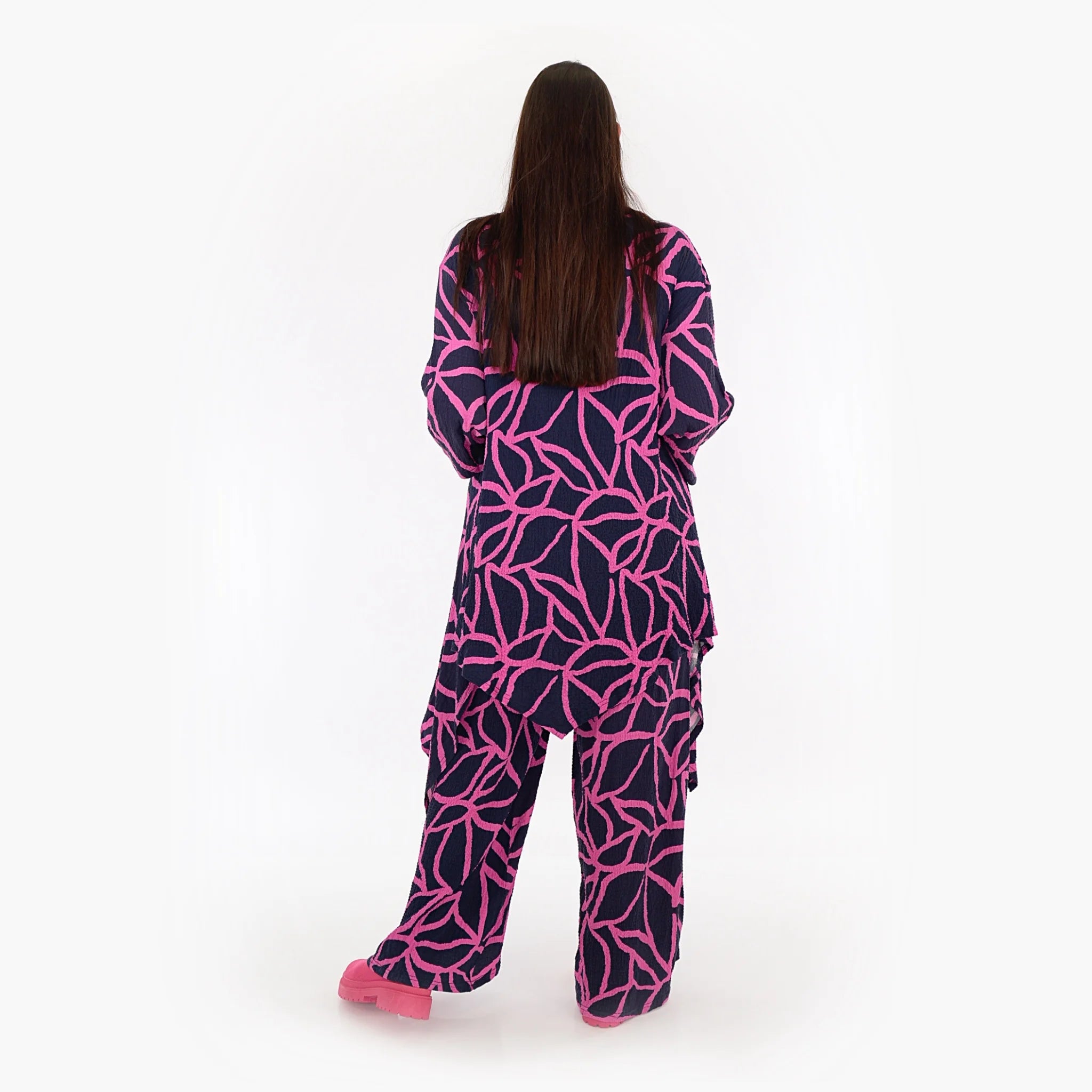  A-Form Jacke von AKH Fashion aus Viskose, 1317.06935, Marine-Fuchsia, Grafik, Schick