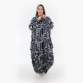  AKH Fashion Mantel in Vokuhila-Form, aus Viskose, 1318.02276, Marine-Hellblau, Schick